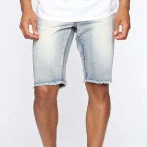Fashion Nova Haze Denim Short 38 - Vintage Blue Wash